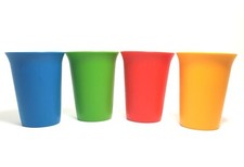 4 1980s Tupperware Kids Cups 7oz Bell Tumblers 109 Primary Colors Vintage