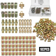 182pcs Brake Line Tube Fitting Nut Kit Female Male Inverted Flares on 3/16" Pipe
