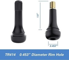 100pcs Tire Valve Stems Tr414 Black Rubber Valve Stem Snap-in Wcaps Wcores