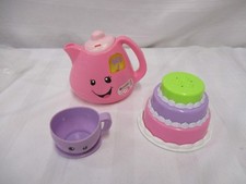Fisher Price smart stages tea set teapot cake pink purple green white pretend