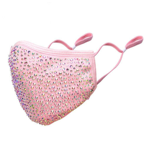 Rhinestone Face Mask Bling Glitter Fashion Fancy Going Out Reusable Face Cover - Picture 16 of 20