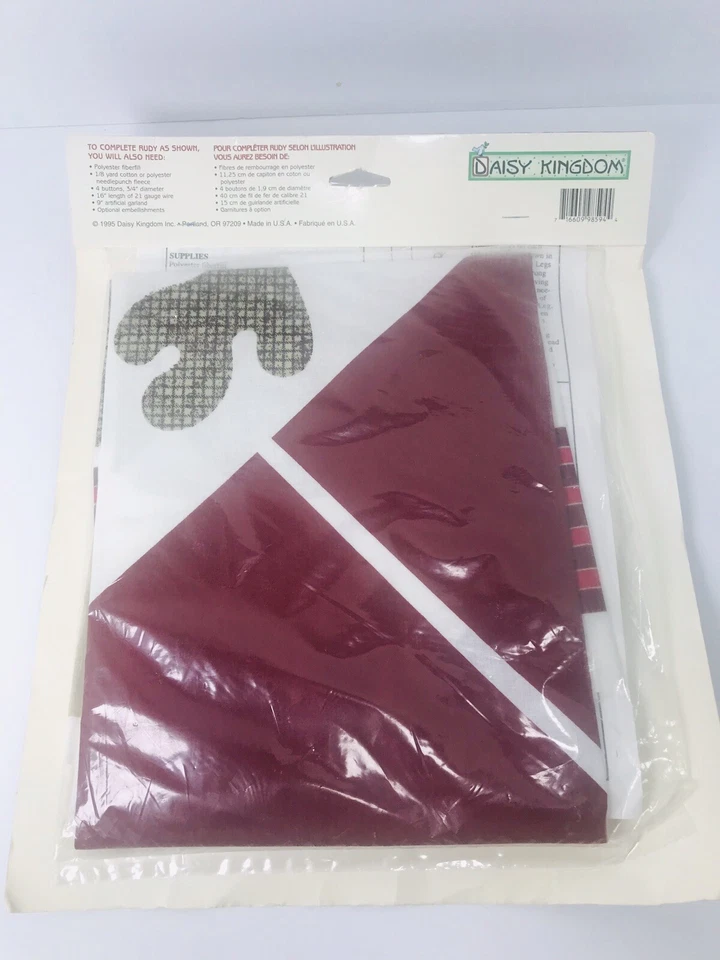 1995 Daisy Kingdom RUDY REINDEER Doll KIT Christmas #32310 18" Stitch N Stuff - Image 2 of 2