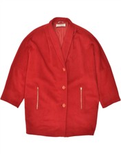 Les Copains Womens Oversized Overcoat It 42 Medium Red Wool Bc50
