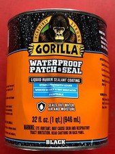  1 QUART GORILLA BLACK LIQUID RUBBER SEALANT WATERPROOF PATCH  SEAL WET/DRY