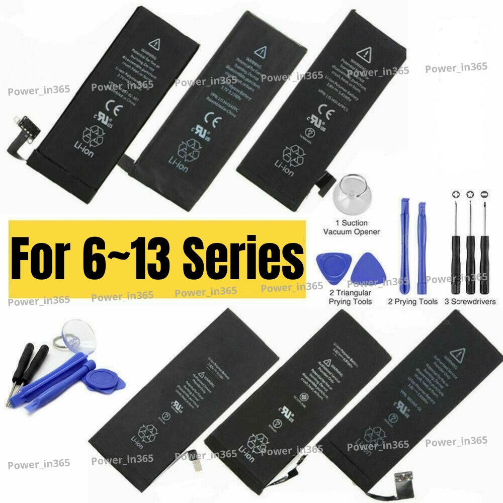 Replacement Internal Battery For iPhone 13 12 11 Pro XS XR X 8 7 6 Plus Tool Lot
