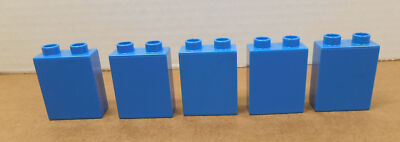 Duplo Lego 2 x 1 x 2 Dark Blue Bricks Blocks Lot of 5 P72