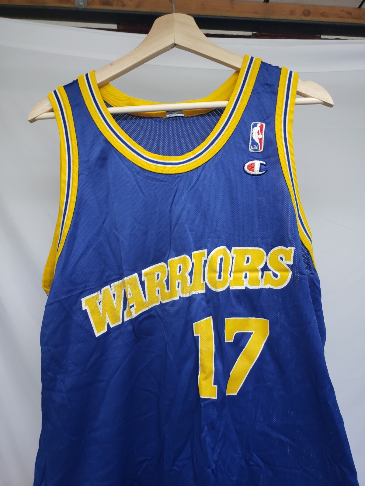 Men's Mitchell & Ness Chris Mullin Royal/Gold Golden State Warriors  Hardwood Classics 1993/94 Split Swingman Jersey