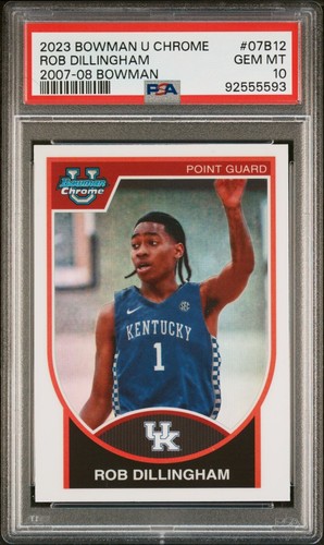 2023-24 Bowman Chrome U Rob Dillingham #07B-12 Graded PSA 10