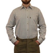Mens Game Tattersall One Pocket Casual Long Sleeve Collared Check Shirt