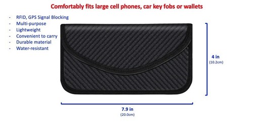 Signal Blocking Bag-RFID & GPS Signal Blocking For Wallet, Cell Phones, Key Fobs - 第 3/3 張圖片