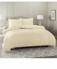 Nestl Size  California King Duvet Cover Sets Beige Cream Soft Duvet Cover G-01