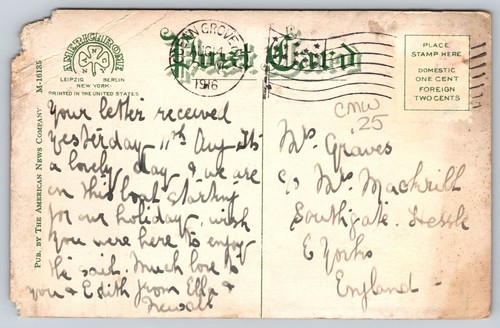 Postcard Steamer Monmouth 1916 - Picture 2 of 2
