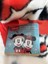 Disney Mickey Mouse and Minnie Christmas Plush Throw Holiday Blanket NWT 50x70