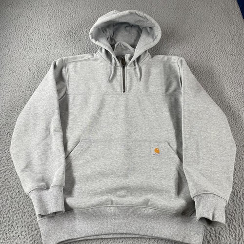 Carhartt Rain Defender Hoodie Size Medium Grey 1/4 Zip Heavyweight Sweatshirt