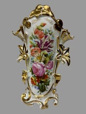 Antique Old Paris Porcelain Floral & Gilt Decorated 12" Vase