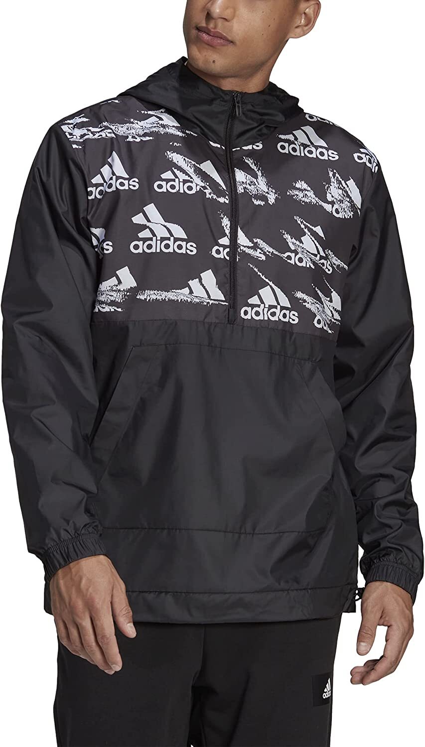 Ветровка из ткани Adidas Mens Essentials Brandlove, черная