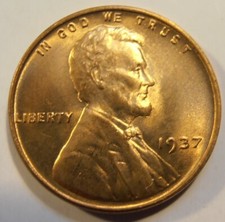 1937 P Lincoln Cent - One Bu Cent Free Shipping