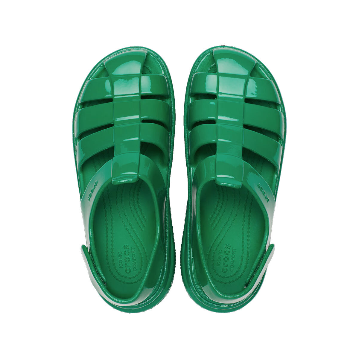 希少 ロブスタレザー ポップス トーマス社 ブライドルレザー グリーン タング New Womens CROCS STOMP FISHERMAN HGHSHINE SANDAL 210057-3WH GREEN