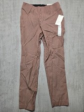 A New Day Women's High-Rise Side-Zip Skinny Ankle Pants Size 2 Brown Plaid