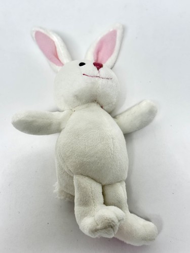 Vintage Gund Bunny Beans White Rabbit Plush 7” Stuffed Animal Pink Ears 020968 - Picture 2 of 8