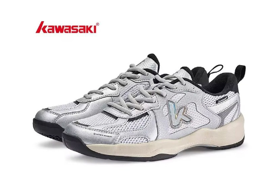 Kawasaki Badminton Shoes Unisex Indoor Sportswear Shoes Silver NWT