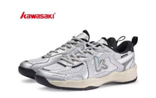 Kawasaki Badminton Shoes Unisex Indoor Sportswear Shoes Silver NWT K1B31-B3338