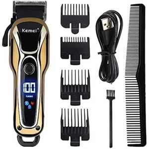 Kemei Clippers professionnel Kit de tailleur homme Machine de coupe Barber Salon US