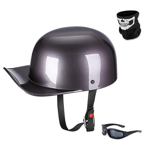 Open Face Motorcycle Half Helmet Retro Baseball Cap Scooter Moped Jet helmet DOT - Picture 10 of 13
