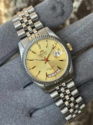 ORIENT PRESIDENT Gold Tone Dial Automatic Day/Date Men's Watch | eBay
