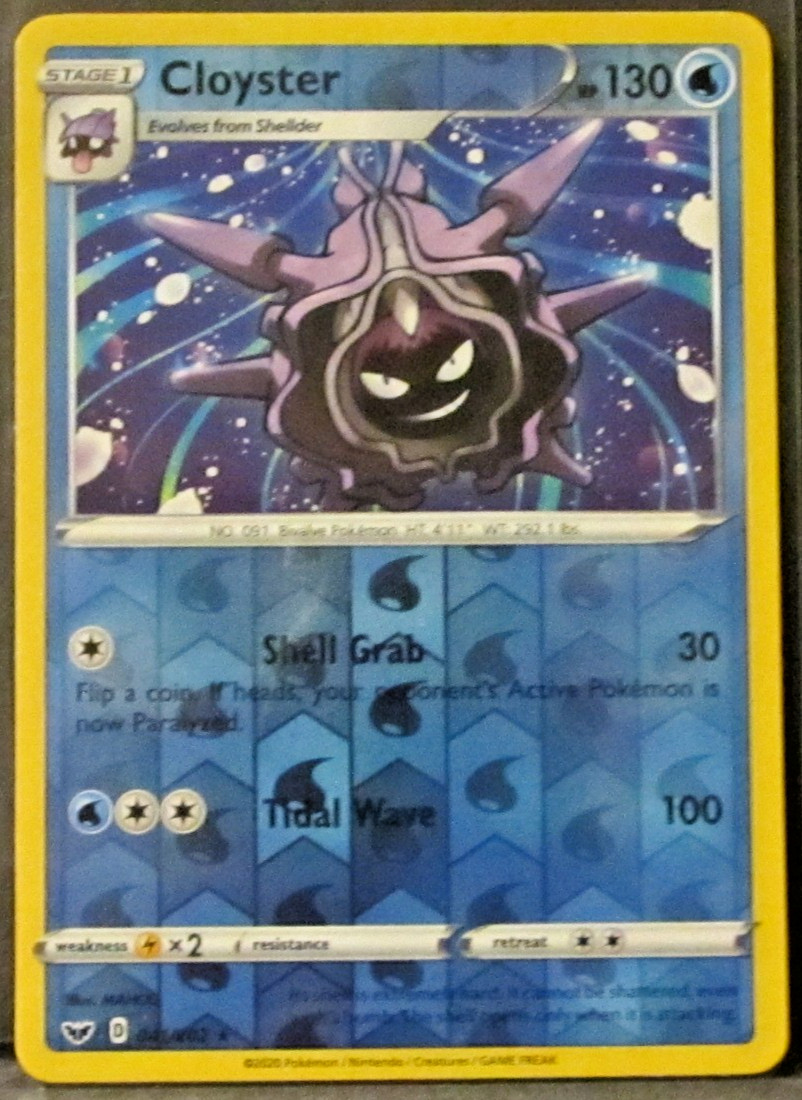 1 POKEMON CARD TCG/CLOYSTER/041/202/REVERSE HOLO/RARE/2020