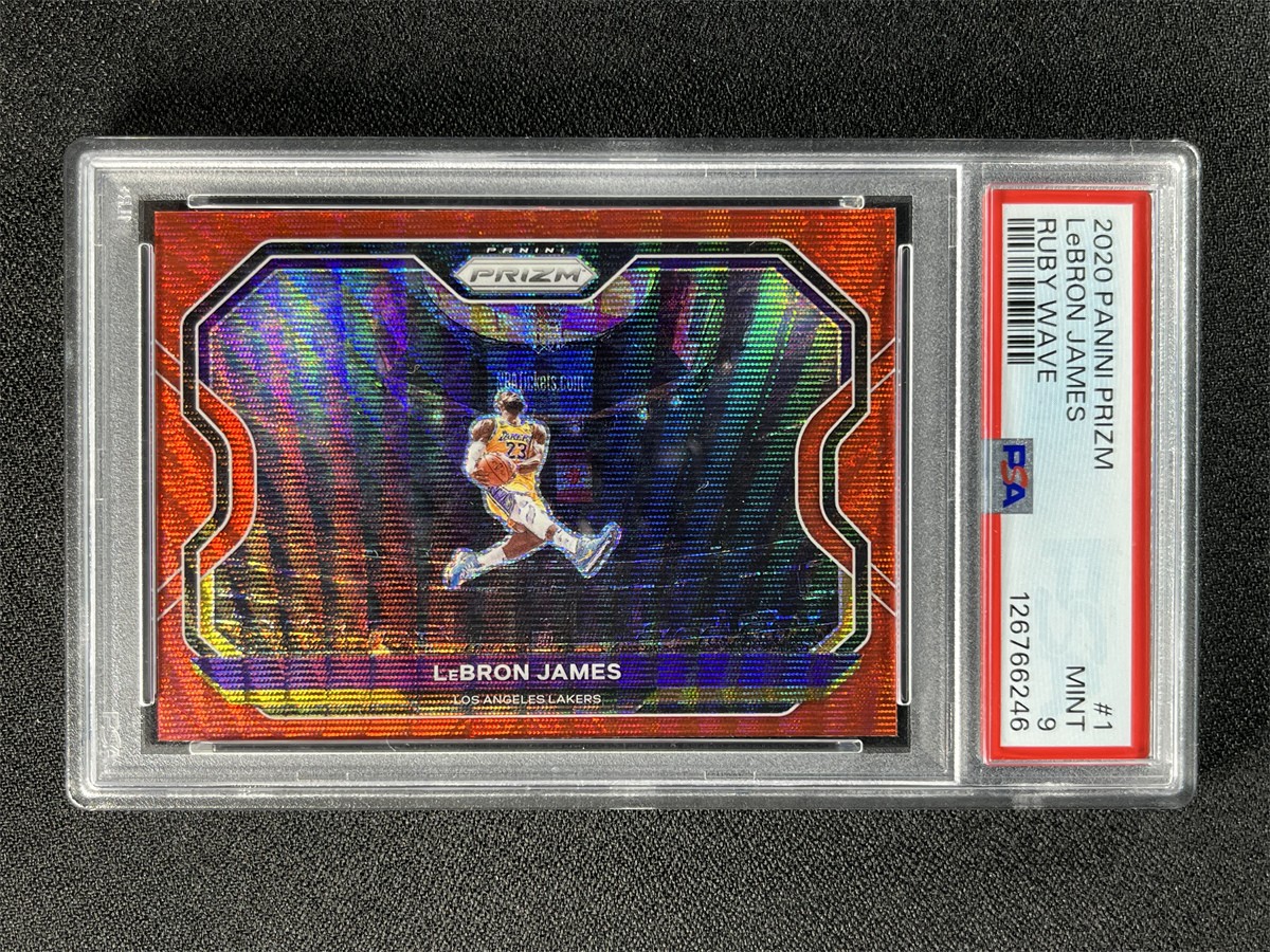 2020-21 Panini Prizm Basketball Lebron James #1 Ruby Wave Prizm PSA 9 MINT