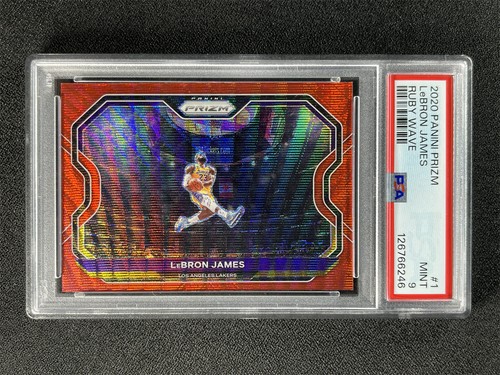2020-21 Panini Prizm Basketball Lebron James #1 Ruby Wave Prizm PSA 9 MINT
