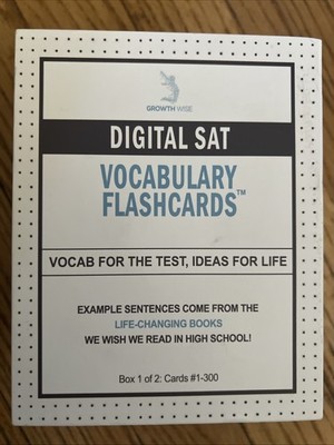 Digital SAT Vocabulary Flashcards Growth Wise Box 1 Test Prep Cards 1 300 Cmplet