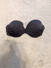 Victoria's Secret Size 34C Black Bandeau Strapless Bikini Top