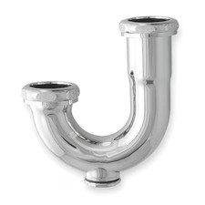 1-1/4 Dia, Brass, Chrome/Brass, Lavatory With Clean Out, J-Bend, 1Pnk6