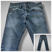 Diesel Tepphar Jeans Men’s W30 Dark Wash Slim Carrot Stretch Superhero Patch