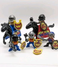 Set of Playskool Lil Playmates Medieval Knights and Horses Figures & Shields