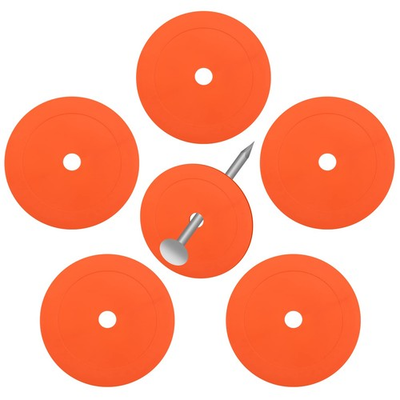 #ad 6 Pieces Low Profile Property Markers Orange Rubber Washers Driveway Marker f... $15.84