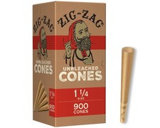 ZIG-ZAG Pre Rolled Cones 1 1/4 Size (900 Pack) Unbleached - Slow Burn