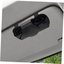 Sunglasses Holder for Car Visor, Car Sunglass Holder, Magnetic Leather Black