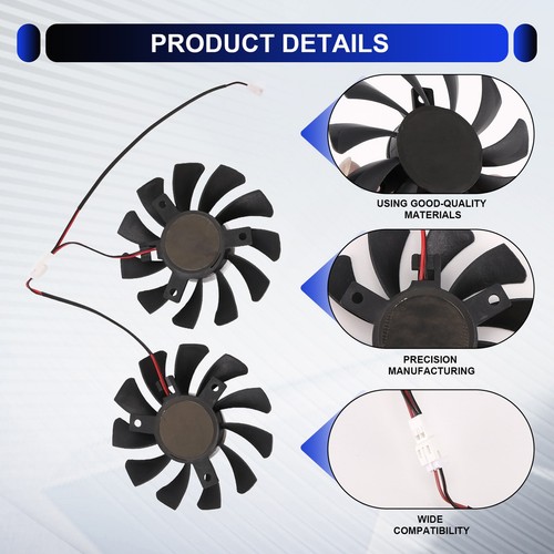 75mm 2Pin GTX1050Ti GPU Cooler DUAL Fan for GTX 1050Ti8858 - Photo 7/7