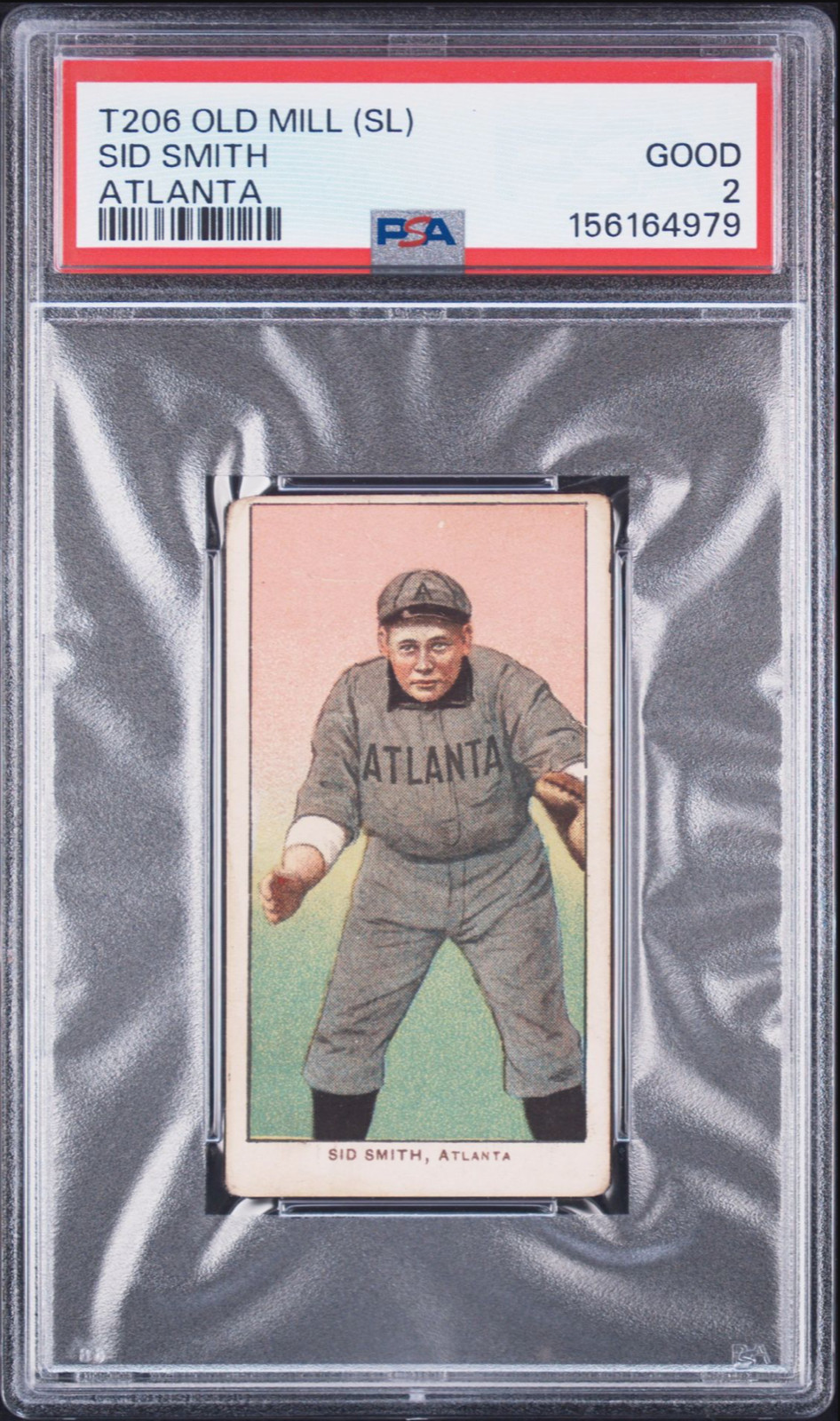 1909-11 T206 OLD MILL SID SMITH PSA 2