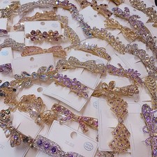 10PCS Luxury Pave CZ Spring Hair Clip Shiny Rhinestone Barrette for Women Bridal