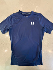 Under Armour HeatGear Men s Large Compression Shirt Navy Blue Short Sleeve