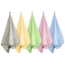 Hand Towels with Hanging Loops, 5 Pack Soft and Absorbent Hand Towels for Bat...