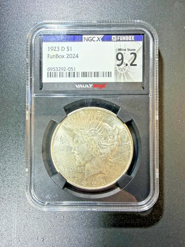 1923 D Peace Dollar NGC Mint State 9.2 or MS62 High Grade 90% Silver Coin Type