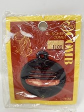 VINTAGE 1975 Goody Clincher Comb In Black 2.5  Hair Accessory 1183 New NOS