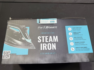 #ad PurSteam SteamBurst 1750W Steam Iron Ceramic Soleplate Adjustable Steam $58.99