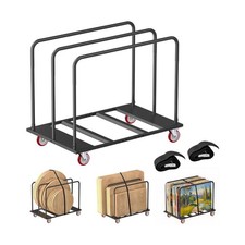 Folding Table Cart with 5" Heavy-Duty Swivel Wheels, Heavy Duty Table Dolly, ...