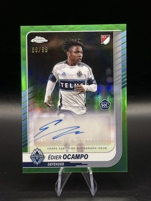 2025 Topps Chrome MLS Edier Ocampo Green Wave Auto /99 